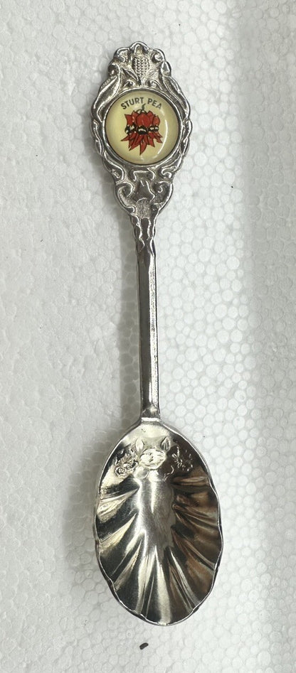 Souvenir Spoon Sturt Pea South Australia , silver plated In Good Condition