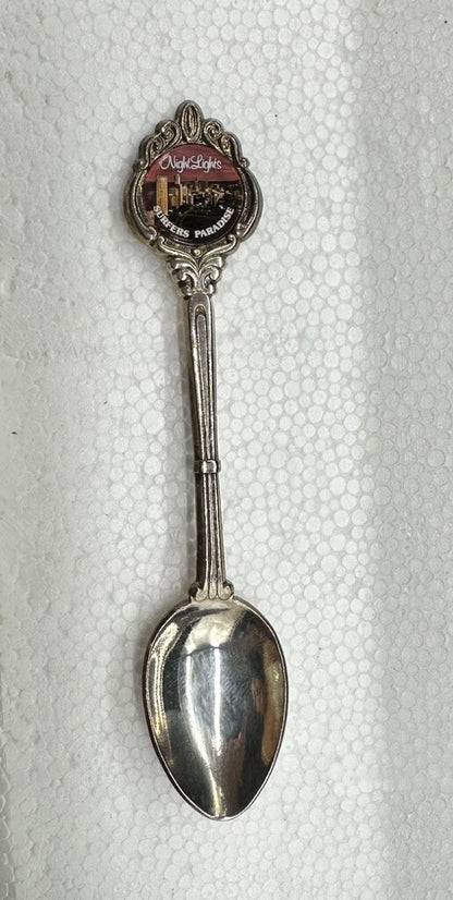 Souvenir Spoon Night Lights Surfers Paradise Queensland Australia ,Silver plated