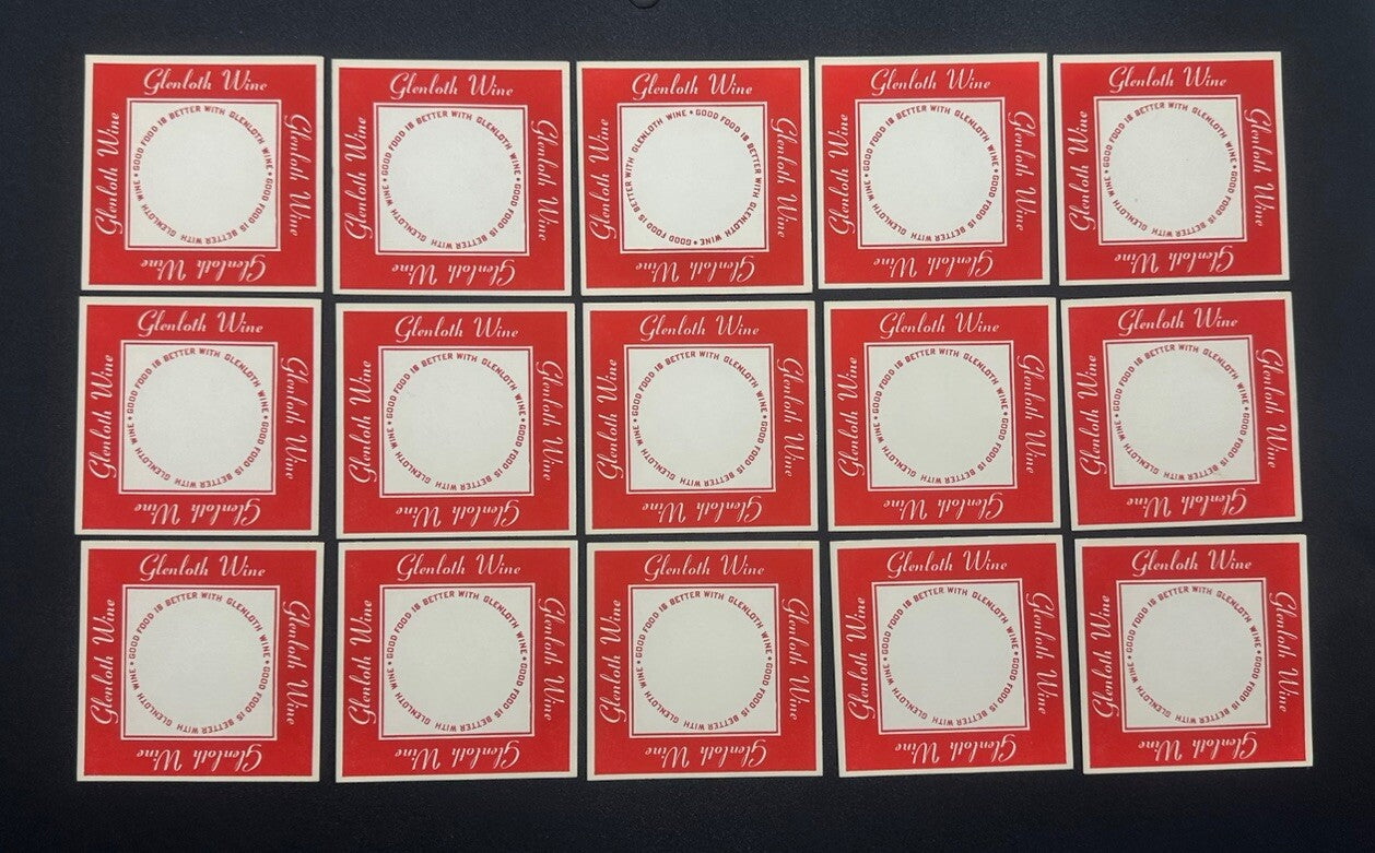 48 X GLENLOTH WINE COASTER BARWARE IN OK CONDITION SOME WATER DAMAGE TO THEM