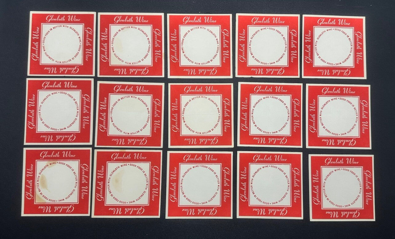 48 X GLENLOTH WINE COASTER BARWARE IN OK CONDITION SOME WATER DAMAGE TO THEM