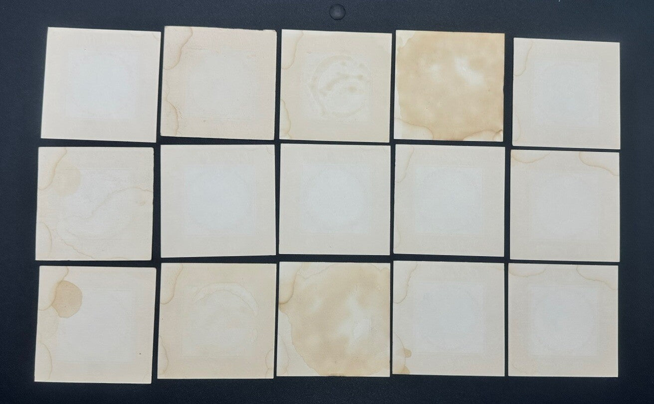 48 X GLENLOTH WINE COASTER BARWARE IN OK CONDITION SOME WATER DAMAGE TO THEM