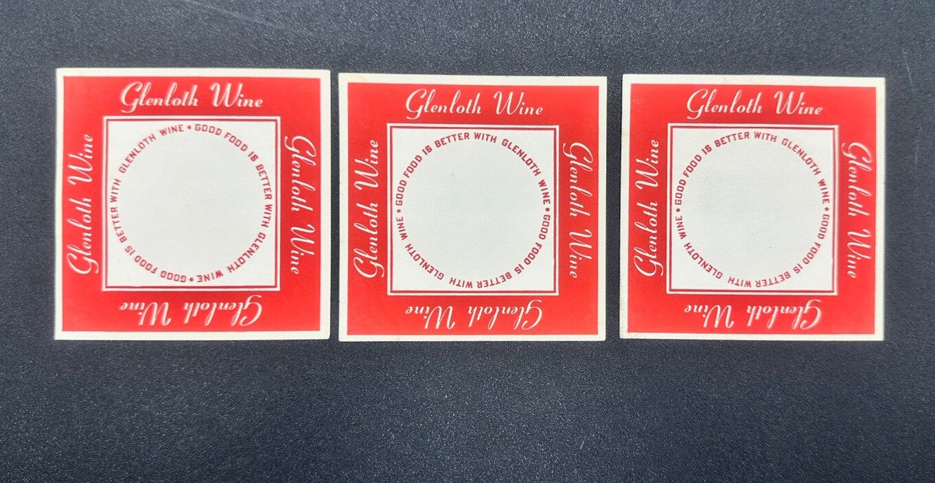 48 X GLENLOTH WINE COASTER BARWARE IN OK CONDITION SOME WATER DAMAGE TO THEM