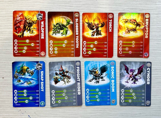 8 X Skylanders Giants Cards 2014 Collection In OK Condition