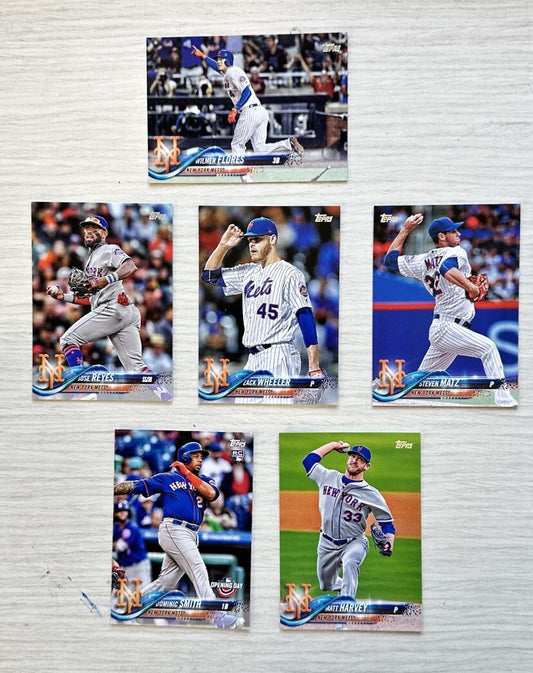 6 X New York Mets Topps Baseball Cards 2018 Collection In Good Condition 4181