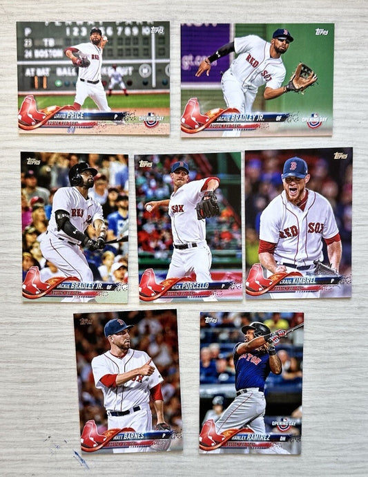7 X Boston Red Sox Topps Baseball Cards 2018 Collection In Good Condition 4181