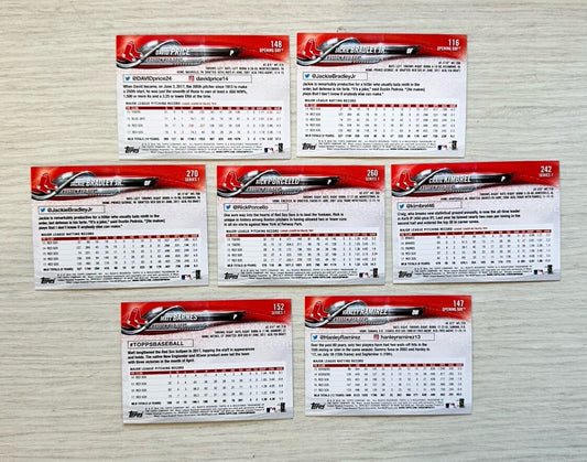 7 X Boston Red Sox Topps Baseball Cards 2018 Collection In Good Condition 4181