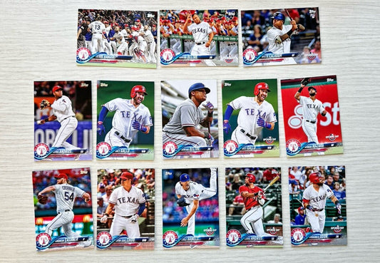 13 X Texas Rangers Topps Baseball Cards 2018 Collection In Good Condition 4181