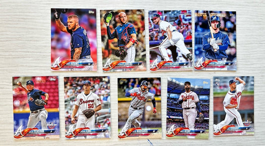 9 X Atlanta Braves Topps Baseball Cards 2018 Collection In Good Condition 4181
