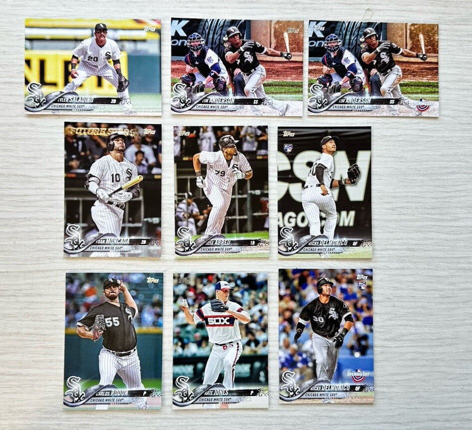 9 X Chicago White Sox Topps Baseball Cards 2018 Collection Good Condition 4181