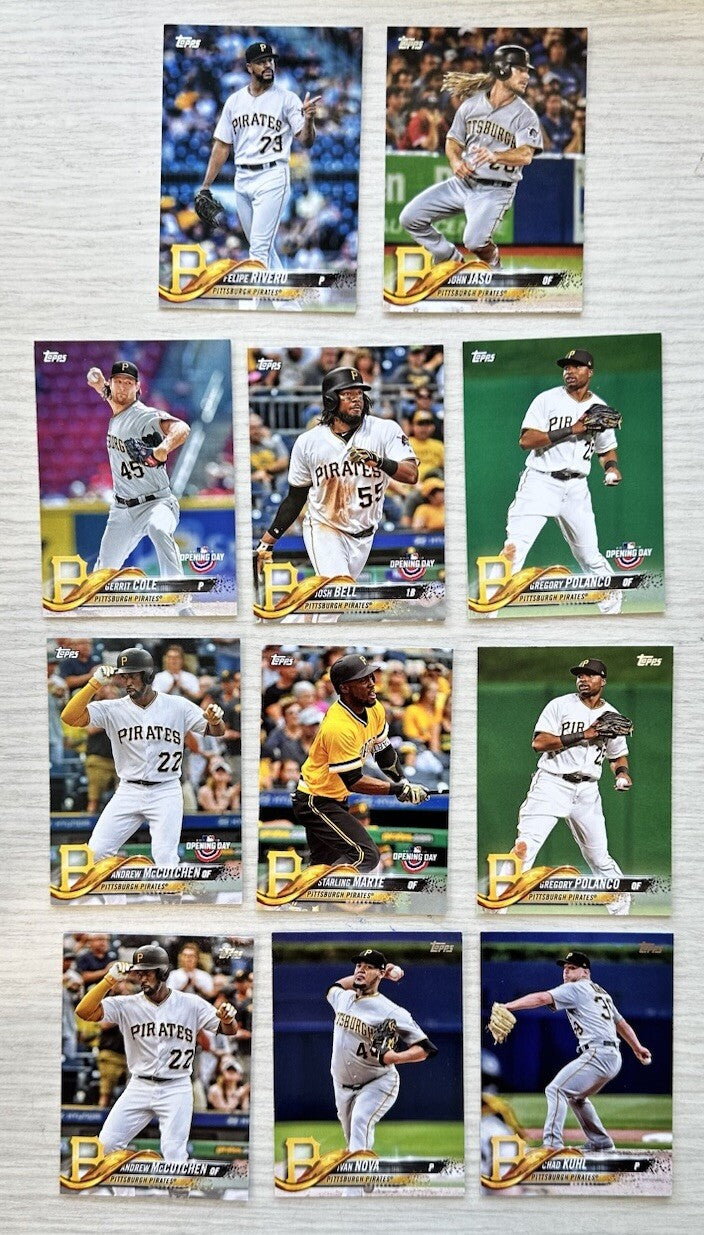 11 X Pittsburgh Pirates Topps Baseball Cards 2018 Collection In Good Cond 4181