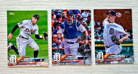 3 X Detroit Tigers Topps Baseball Cards 2018 Collection In Good Condition 4181