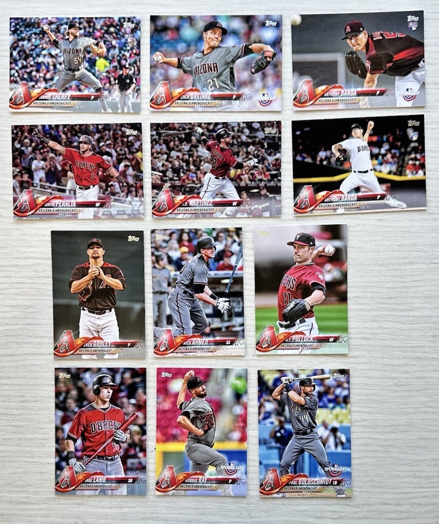 12 X Arizona Diamondbacks Topps Baseball Cards 2018 Collection In Good Cond 4181