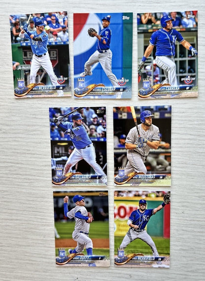 7 X Kansas City Royals Topps Baseball Cards 2018 Collection In Good Cond 4181