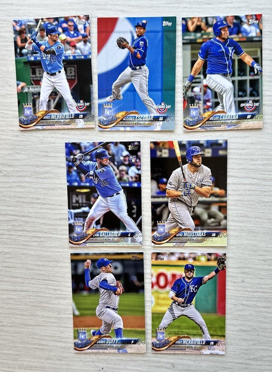 7 X Kansas City Royals Topps Baseball Cards 2018 Collection In Good Cond 4181