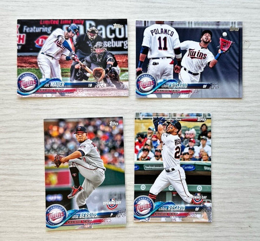 4 X Minnesota Twins Topps Baseball Cards 2018 Collection In Good Condition 4181