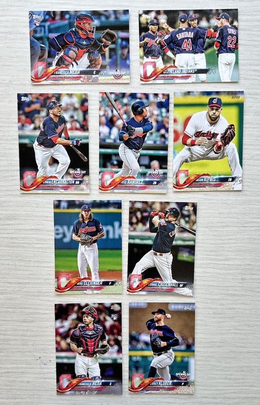 9 X Cleveland Indians Topps Baseball Cards 2018 Collection Good Condition 4181
