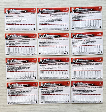 12 X St. Louis Cardinals Topps Baseball Cards 2018 Collection In Good Cond 4181