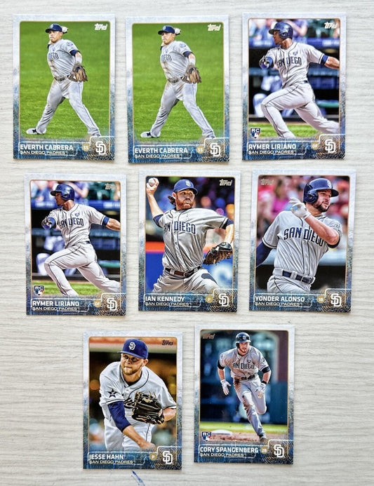 8 X San Diego Padres Topps Baseball Cards 2015 Collection In Good Cond 4178
