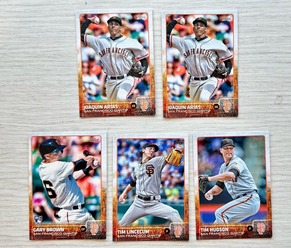 5 X San Francisco Giants Topps Baseball Cards 2015 Collection In Good Cond 4178