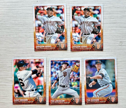 5 X San Francisco Giants Topps Baseball Cards 2015 Collection In Good Cond 4178