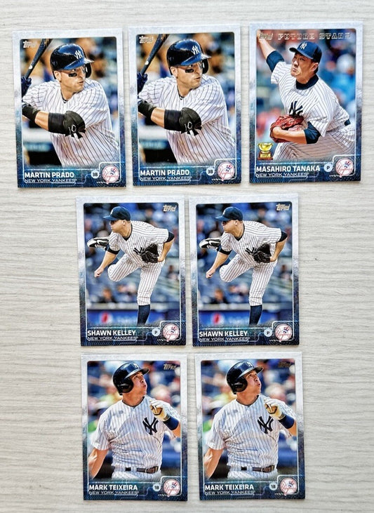 7 X New York Yankees Topps Baseball Cards 2015 Collection In Good Cond 4175