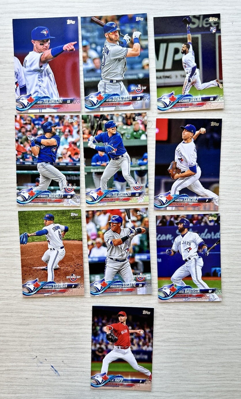 10 X Toronto Blue Jays Topps Baseball Cards 2018 Collection In Good Cond 4181