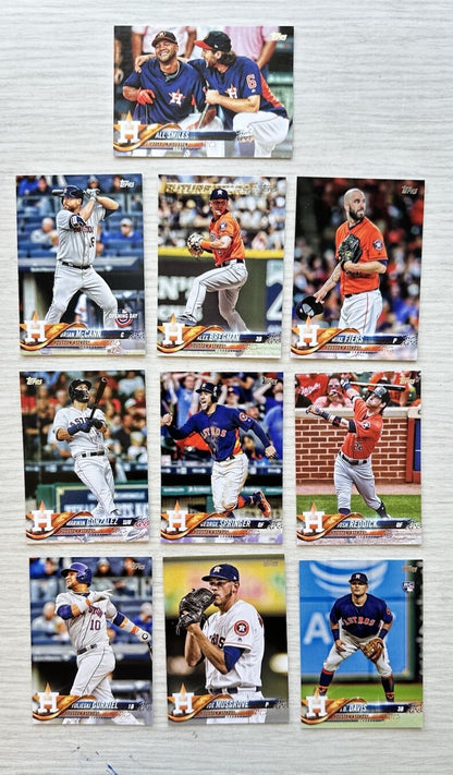 10 X Houston Astros Topps Baseball Cards 2018 Collection In Good Cond 4181