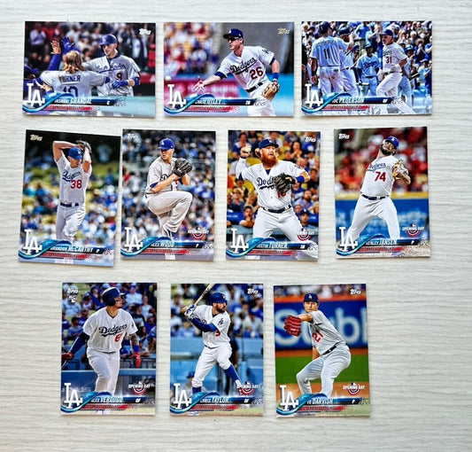 10 X Los Angeles Dodgers Topps Baseball Cards 2018 Collection In Good Cond 4181