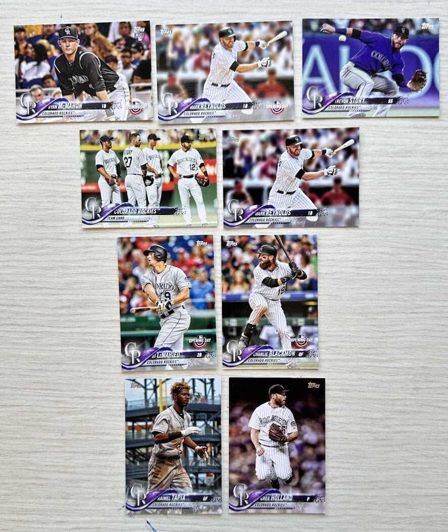 9 X Colorado Rockies Topps Baseball Cards 2018 Collection Good Condition 4181