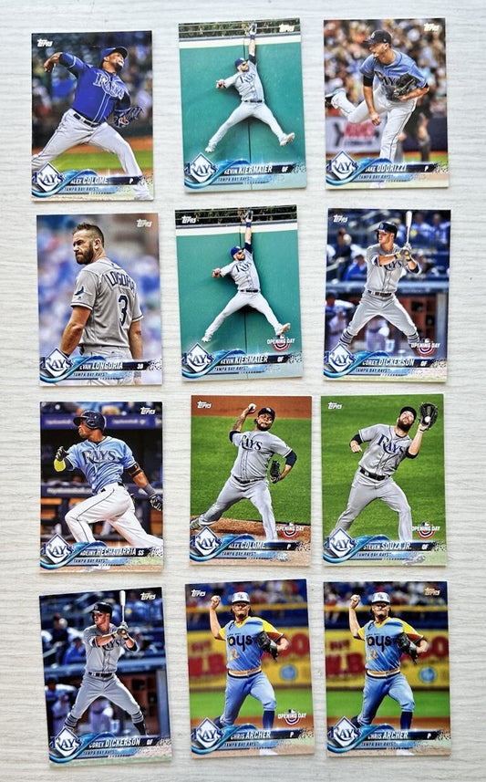 12 X Tampa Bay Rays Topps Baseball Cards 2018 Collection In Good Cond 4181