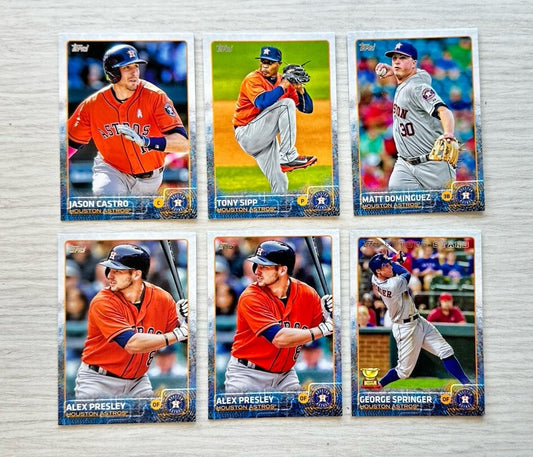 6 X Houston Astros Topps Baseball Cards 2015 Collection In Good Cond 4178