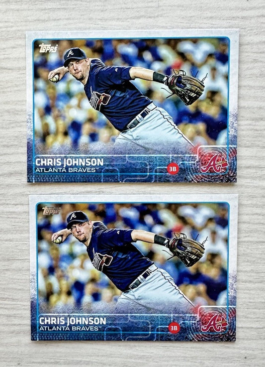 2 X Atlanta Braves Topps Baseball Cards 2015 Collection In Good Cond 4178