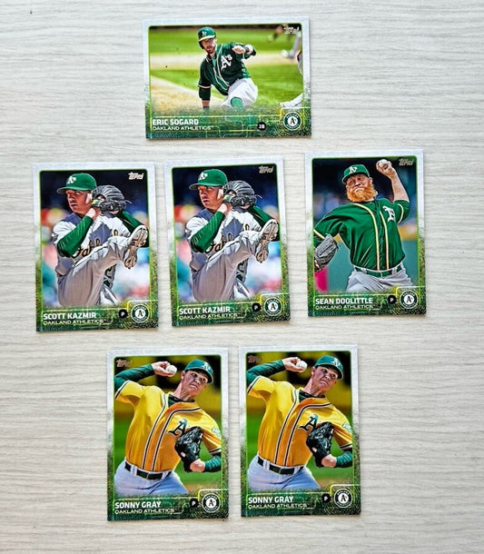 6 X Oakland Athletics Topps Baseball Cards 2015 Collection In Good Cond 4178