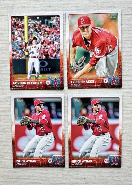 4 X Angels Topps Baseball Cards 2015 Collection In Good Cond 4178