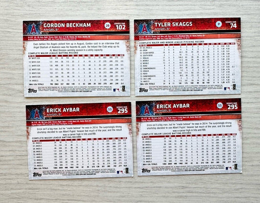 4 X Angels Topps Baseball Cards 2015 Collection In Good Cond 4178