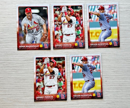 5 X St. Louis Cardinals Topps Baseball Cards 2015 Collection In Good Cond 4175
