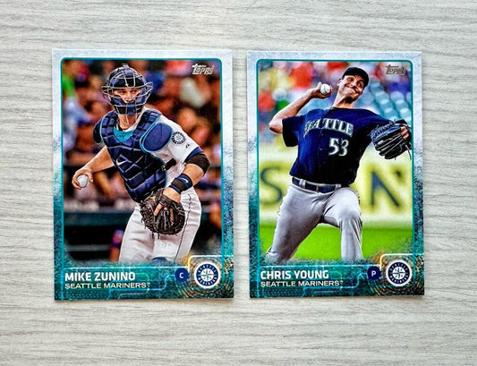 2 X Seattle Mariners Topps Baseball Cards 2015 Collection In Good Cond 4175