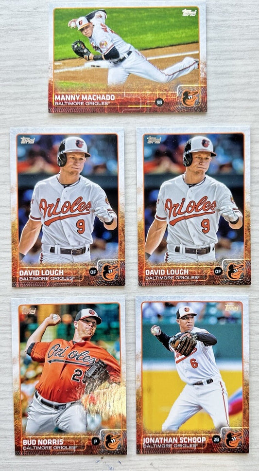 5 X Baltimore Orioles Topps Baseball Cards 2015 Collection In Good Cond 4175