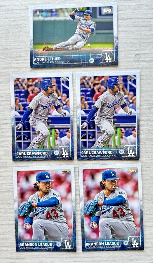5 X Los Angeles Dodgers Topps Baseball Cards 2015 Collection In Good Cond 4175