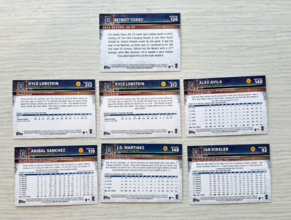 7 X Detroit Tigers Topps Baseball Cards 2015 Collection In Good Cond 4175