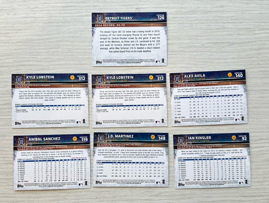 7 X Detroit Tigers Topps Baseball Cards 2015 Collection In Good Cond 4175