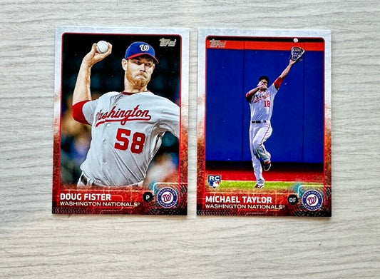 2 X Washington Nationals Topps Baseball Cards 2015 Collection In Good Cond 4175