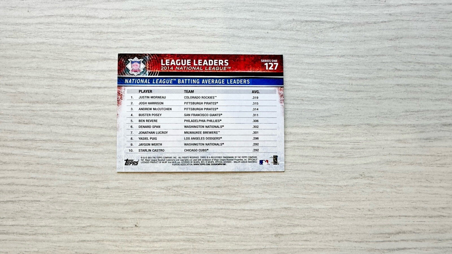 National League - Batting Average Leaders Topps Baseball Card 2015 In GC 4175