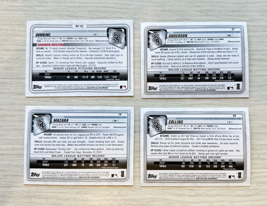 4 X Chicago White Sox Topps Baseball Cards 2020 Collection In Good Cond 4180