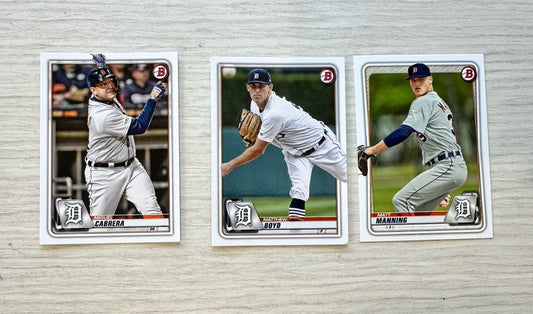 3 X Detroit Tigers Topps Baseball Cards 2020 Collection In Good Cond 4180