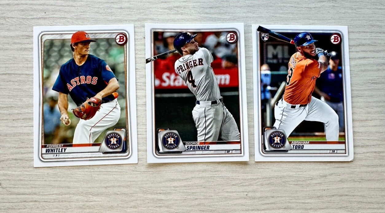 3 X Houston Astros Topps Baseball Cards 2020 Collection In Good Cond 480