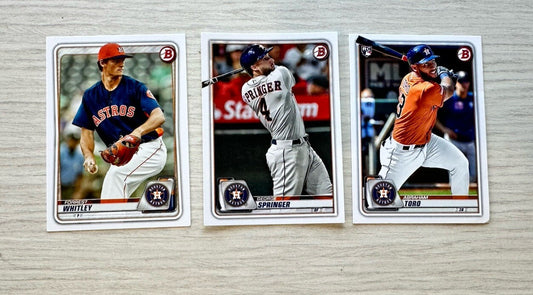 3 X Houston Astros Topps Baseball Cards 2020 Collection In Good Cond 480