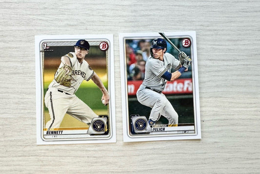 2 X Milwaukee Brewers Topps Baseball Cards 2020 Collection In Good Cond 4180