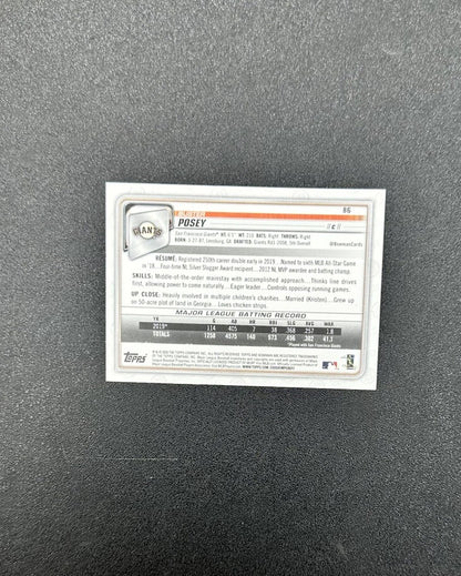 Buster Posey - San Francisco Giants Topps Baseball Cards 2020 In Good Cond 4180