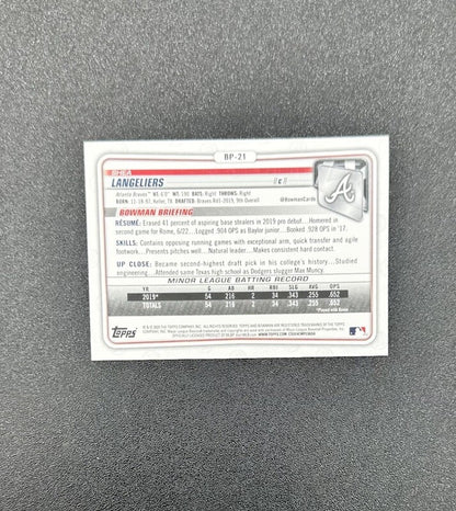 Shea Langelier - Atlanta Bravers Topps Baseball Cards 2020 In Good Cond 4180